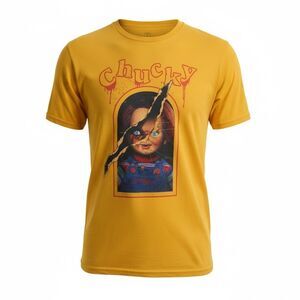 NWOT Unisex Chucky Doll Yellow Short Sleeve Tee Shirt - Size Large